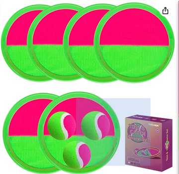 Bufeeaye Outside Toys for Kids Ages 4-8 - Toss and Catch Ball Set, Kids Outdoor Games Yard Games for Kids and Adults with 6 Paddles and 3 Balls Toys for 3 4 5 6 7 8 Year Old Boys Girls Birthday